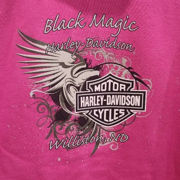 Ladies Harley Davidson Dark Pink Hoodie, Size S - Picture 5 of 8